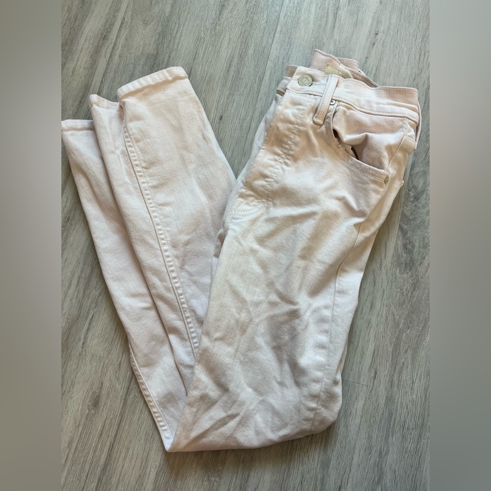 Mother jeans in light pink/white size 23
